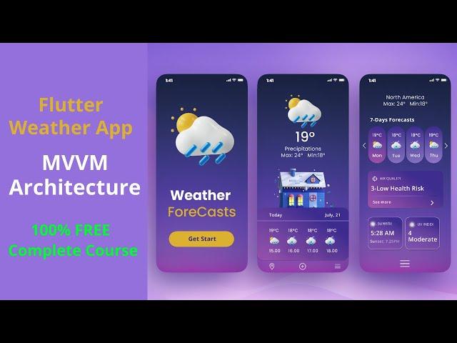 Flutter MVVM Architecture Complete Course | Learn & Build iOS & Android Flutter Weather App Tutorial