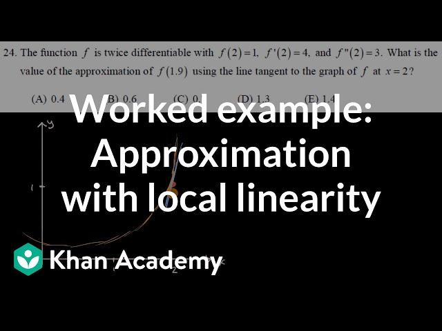 Worked example: Approximation with local linearity | AP Calculus AB | Khan Academy