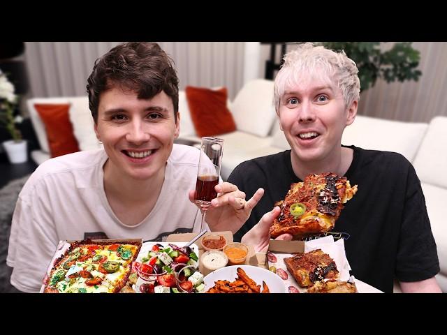 DAN AND PHIL MASSIVE PIZZA MUKBANG 2