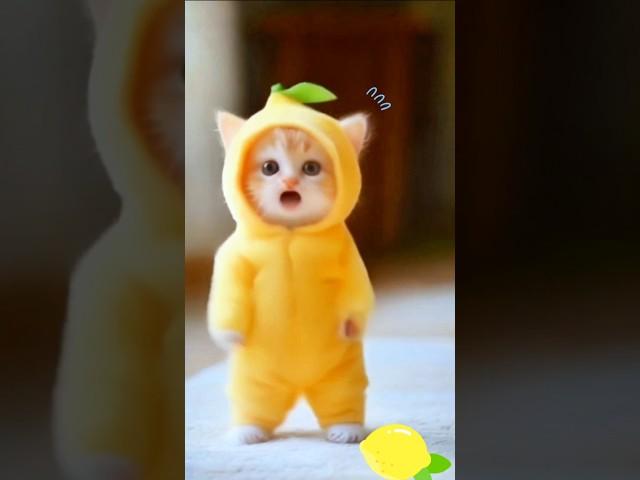 Cute Lemon Cat Dance #cutecat #catdance #cute