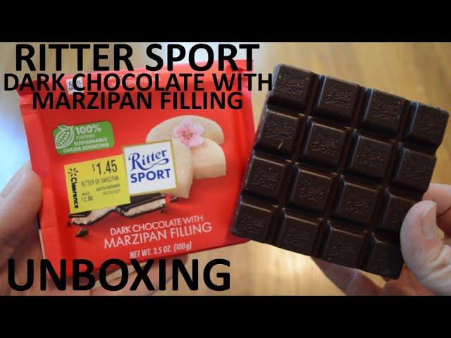 Unboxing Ritter Sport Dark Chocolate With Marzipan Filling