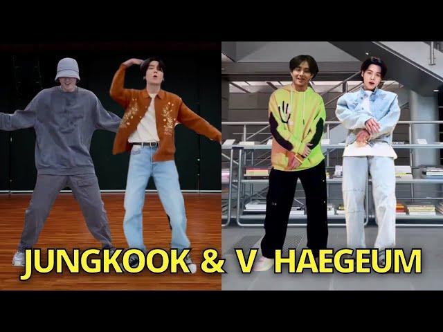 OMG Jungkook & Taehyung Haegeum Tiktok Dance Challenge with Suga BTS Agust D Jimin weverse live rm v