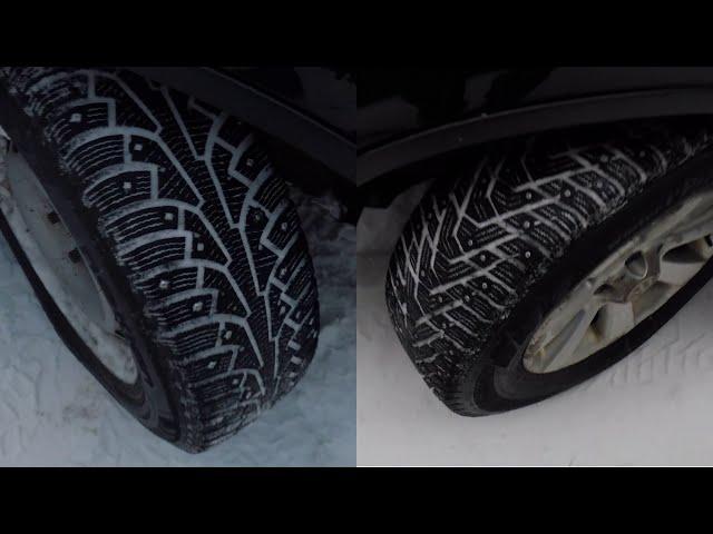 Торможение на льду, Nokian Nordman 5 против Hankook ipike X.