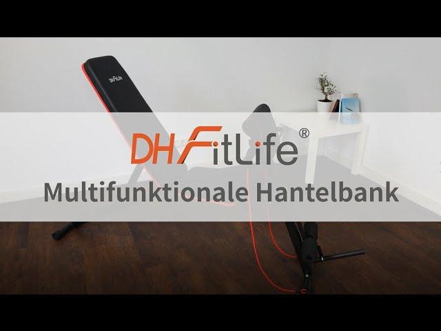 DH FitLife Hantelbank klappbar mit Curlbank & Beinstrecker