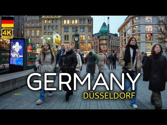 Düsseldorf, Germany 4k  Christmas Walking Tour - 2024