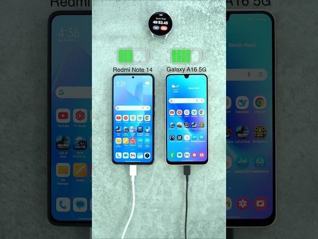 Samsung Galaxy A16 5G vs Xiaomi Redmi Note 14 Charging Test! 🪫