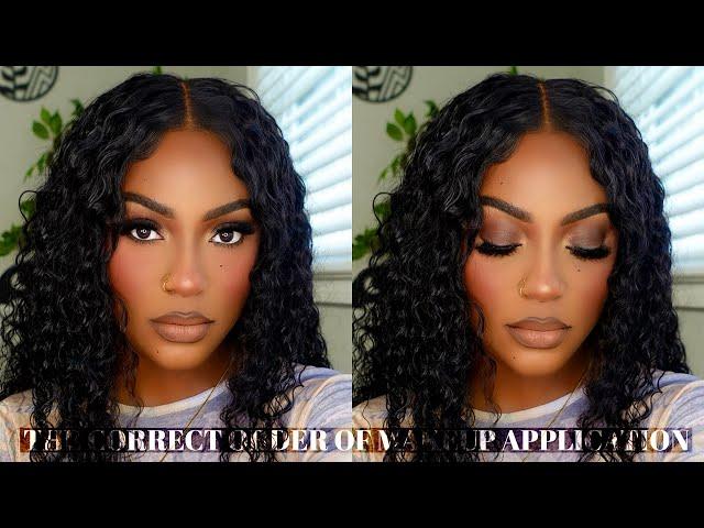 DETAILED BEGINNER MAKEUP TUTORIAL || THE CORRECT ORDER OF MAKEUP APPLICATION #darkskin #brownskin