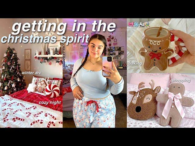 GETTING IN THE CHRISTMAS SPIRIT ️ room decor, christmas shopping, baking + cozy christmas vlog!