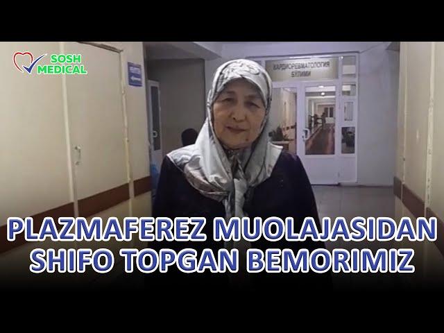 Plazmaferez muolajasidan shifo topgan yigit Onasining mamnuniyati