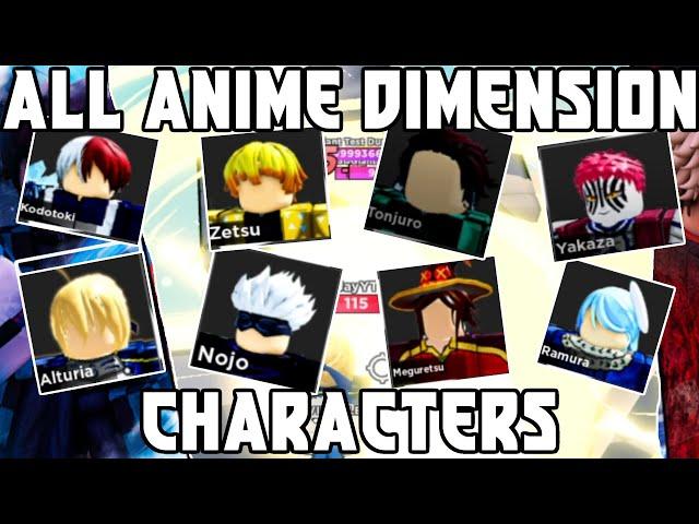 *ALL* CHARACTERS IN ANIME DIMENSIONS SHOWCASE | Anime Dimensions All Character Showcase