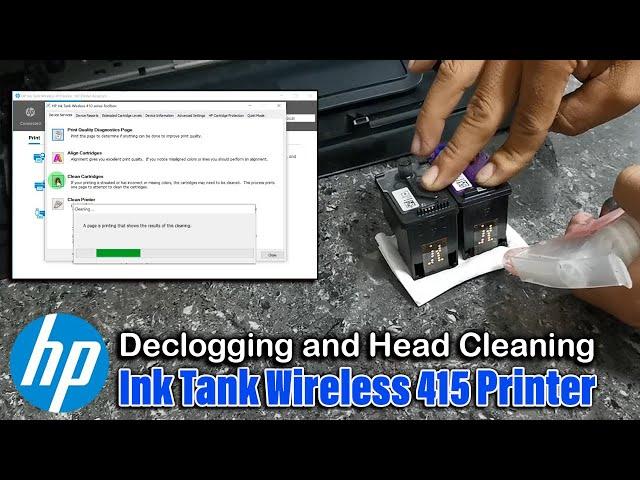 HP Ink Tank Wireless 415 Printer - Printhead Declogging and Head Cleaning Solution.