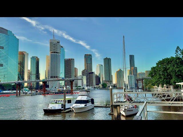 Brisbane City Walking Tour  | 4K Evening Walking Tour Through Brisbane Kangaroo Point [Part 1]