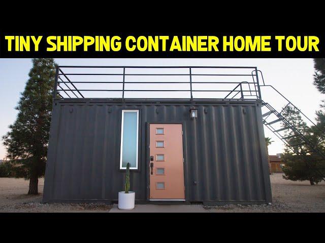 Luxury Ultra Modern TINY SHIPPING CONTAINER HOME! (Full Tour)