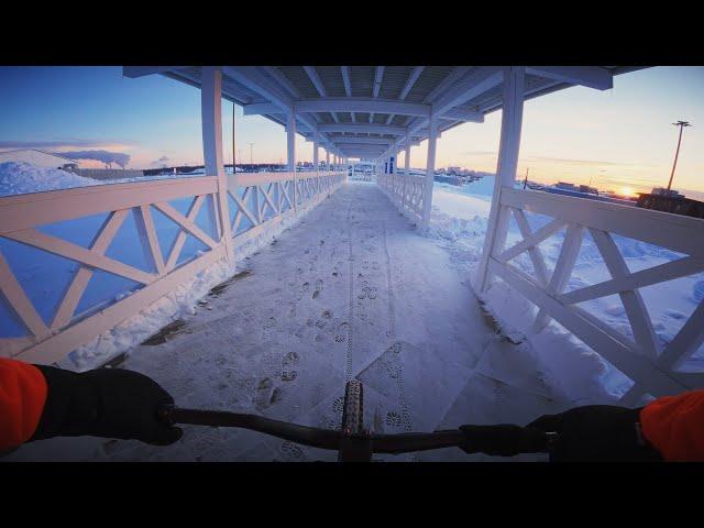 Катаюсь на МТБ в морозный день один с GoPro