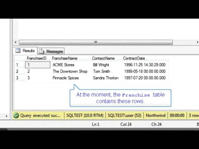 Delete a row from a table: SQL Training by SQLSteps