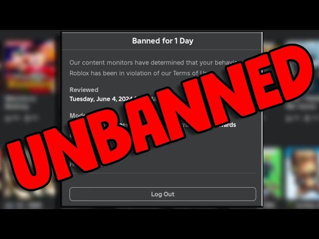 How To Get UNBANNED From Roblox - Get Unbanned From Roblox (Bypass Day Bans)