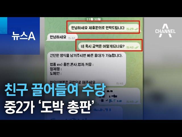 친구 끌어들여 수당…중2가 ‘도박 총판’ | 뉴스A