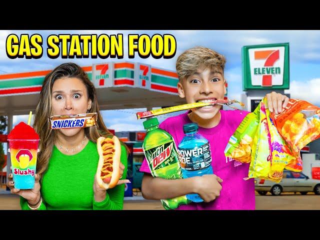 Eating Only GAS STATION FOOD for 24 Hours!! 