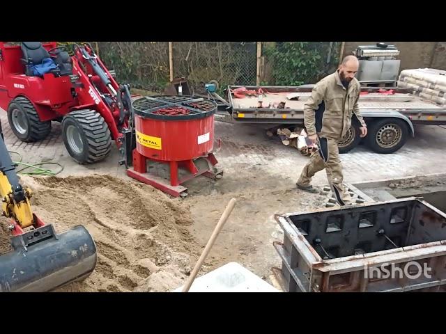 Beton mit Zwangsmischer für Legostein selber mischen