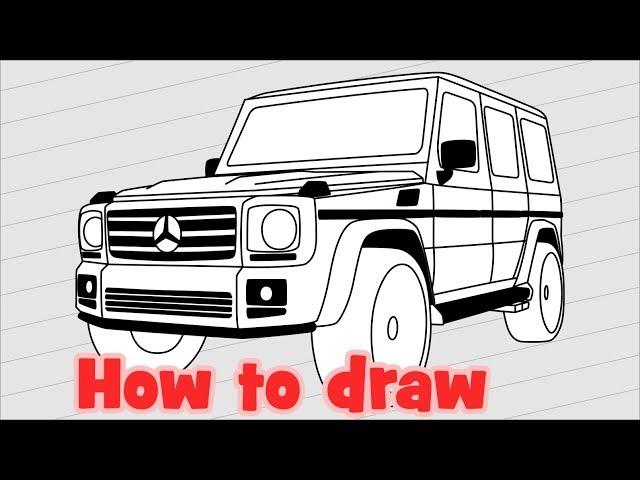 How to draw a car Mercedes Benz G500