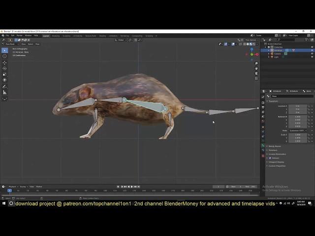 modeling and texturing a rat in blender 2 8