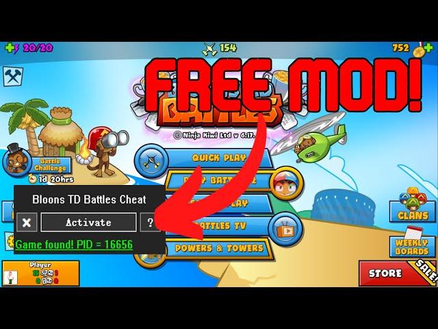 Bloons TD Battles PC MOD MENU [6.18.]