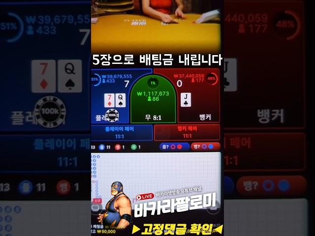 바카라 팔로미 플레이어만 나오네?? 가봅시다!! #shorts