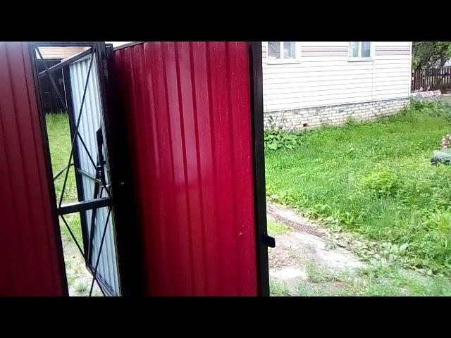 складные распашные ворота ветровой тест.