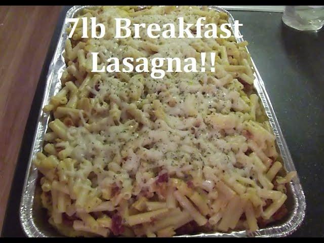 Mic Flare: Bag vs. Food - 7lb Breakfast Lasagna Homemade Challenge