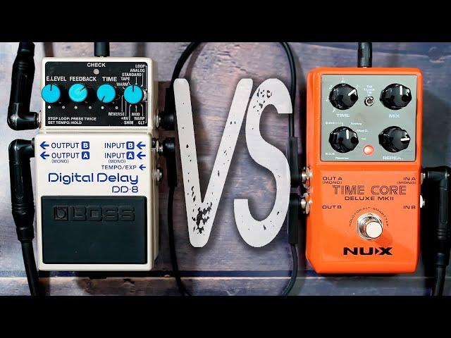 Nux TIME CORE Deluxe MKII VS Boss DD-8 Digital Delay // Comparison [NO TALK / ONLY TONES]