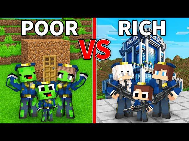 Mikey POOR vs JJ RICH POLICE Family in Minecraft (Maizen)