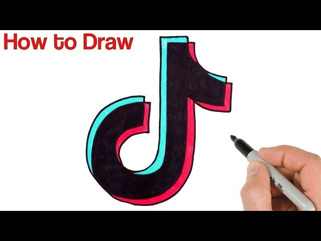 How to Draw Tik Tok Logo Easy for Beginners