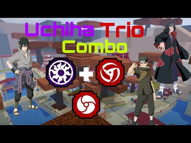 (Raion Rengoku + Bankai akuma + Satori akuma) Uchiha Trio Shindo Life Combo