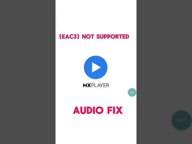 This Audio Format ( EAC3 ) Not Supported Fix | MX player No Audio Fix #shorts #viralvideo #mxplayer