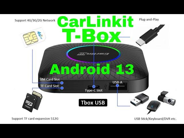 Carlinkit Tbox run full android 13 on your car headhunit, with usb A port, forget android auto