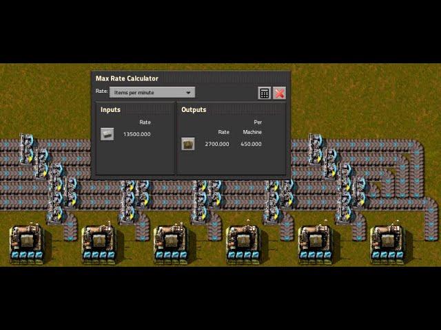 Tutorial Max rate calculator. Guía Factorio