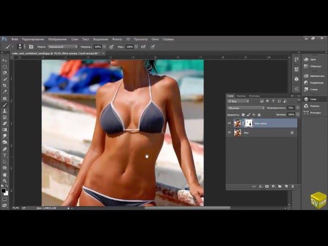 Как быстро увеличить грудь в Adobe Photoshop