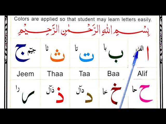 Learn Noorani Qaida Lesson 01 Full in Hindi | Qaida Noorania with Tajweed