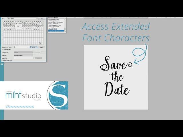 How to Access Extended Font Characters in Silhouette Mint Studio