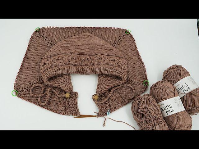 Cardigan "Arabica" knitting (part 2) ️ instruction in subtitles 