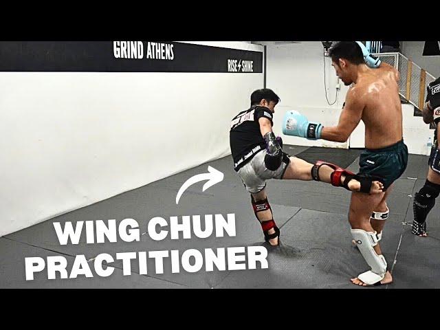 Wing Chun Fighter Takes on My Signature Muay Thai Moves in Sparring!