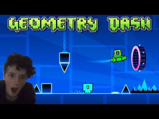 PLAYING GEOMETRY DASH FOR THE FIRST TIME EVER!