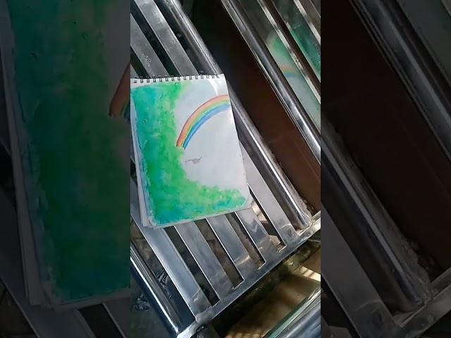 Painting rain and rainbow  