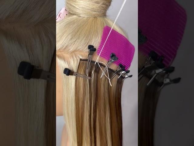 Do this to secure hand-tied weft hair extensions #handtiedextensions #hairextensions