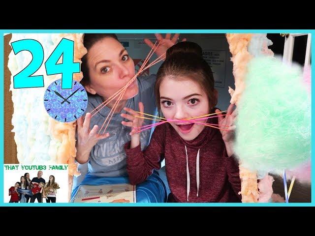 24 Hours In Cotton Candy Box Fort / That YouTub3 Family