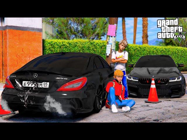 ОПЕРСКАЯ ЕЗДА В GTA 5 - ГРИШКА ПОПАЛ В ДТП НА ОПЕРСКОМ MERCEDES CLS 63! РАЗБИЛ БАНАН! ВОТЕР