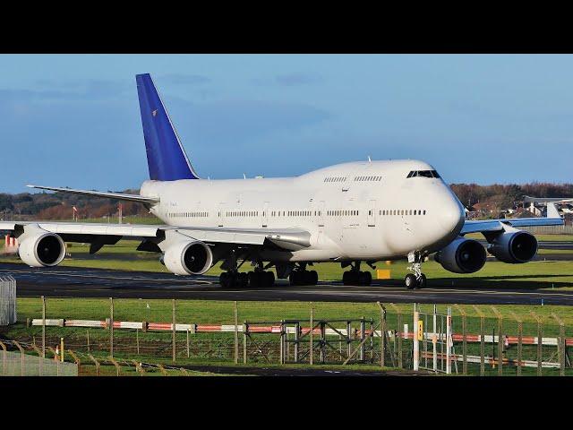 [4K] Air Atlanta Icelandic Boeing 747-400F TAKEOFF & Saudi Boeing 777F LANDING at Prestwick Airport