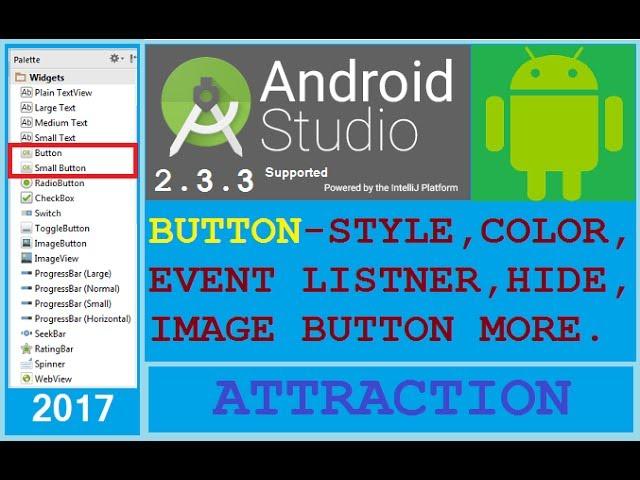 #4 ANDROID STUDIO 4.0.1 - BUTTON STYLE, DESIGN, SHAPE BUTTON CLICK EVENT etc. NEW