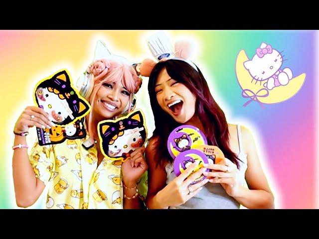 SANRIO SLEEPOVER! with @maplemaystudio Hello Kitty Skincare, Makeup, and Crafts!