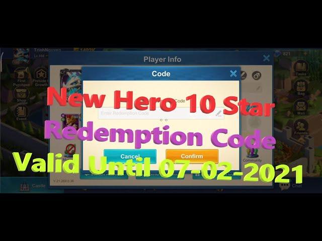 Idle Legend | New Hero 10 Star | Redemption Code | Valid Until 07-02-2021 | Trinh Nguyen